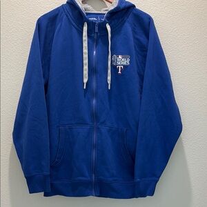 ANTIGUA TEXAS RANGERS 2023 WORLD SERIES LONG SLEEVE FULL ZIP JACKET SIZE L